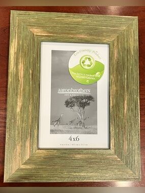 Green Rustic Distressed 4x6 Picture Frame by Aaron Brothers